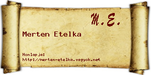 Merten Etelka névjegykártya